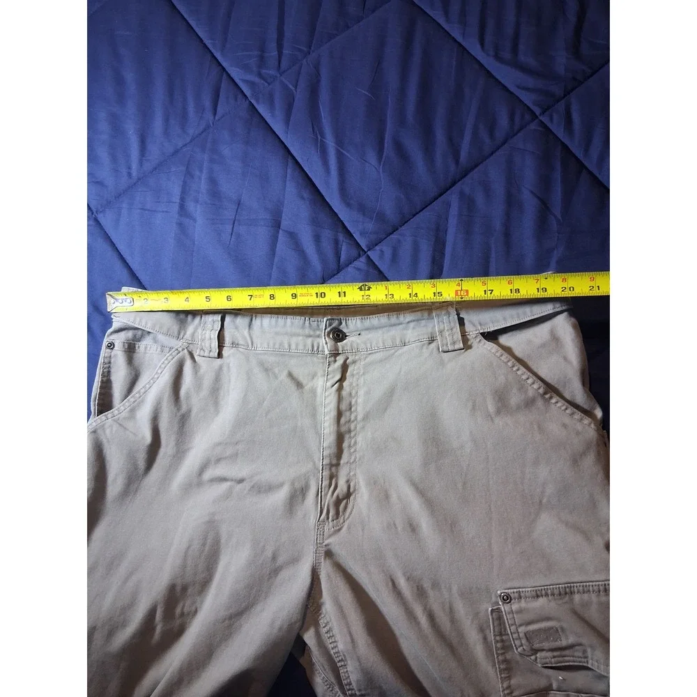 Duluth Trading Co Coolmax Flex Firehose Relaxed Fit Cargo Pants Tan 42x32 Mens